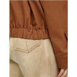 Терракотовый бомбер с воротником