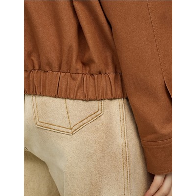 Терракотовый бомбер с воротником