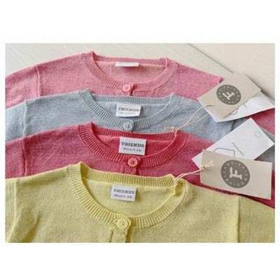 Детский хлопковый кардиган с металлизированной нитью, экспорт