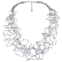 Колье Паутина (10 нитей; покрытие родий) 90-95см, Есть комплект