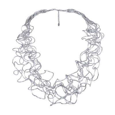 Колье Паутина (10 нитей; покрытие родий) 90-95см, Есть комплект