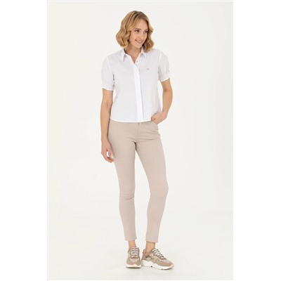 Kadın Beyaz Kısa Kollu Gömlek