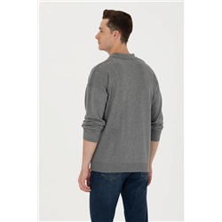 Erkek Gri Melanj Basic Kazak