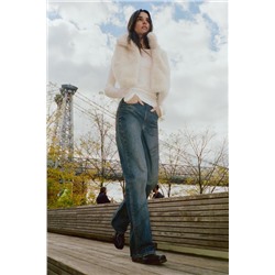 JEANS TRF WIDE LEG TIRO ALTO FULL LENGTH