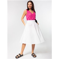 Юбка на широкой резинке с карманами из плотного поплина