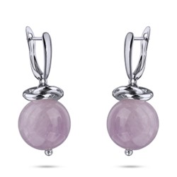 Серьги Терра (морганит фиолетовый 12мм, покрытие родий), Есть комплект