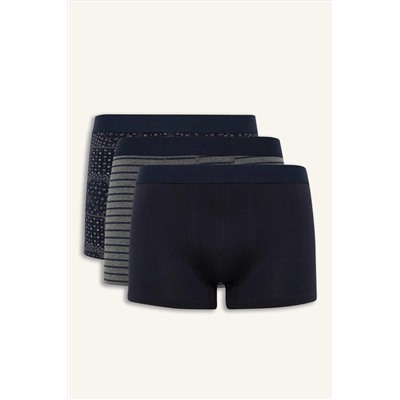 DeFacto Regular Fit Şal Desenli 3'lü Boxer E7202AX25SM
