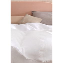 Lucille King Size %100 Pamuk Yatak Örtüsü - Beyaz