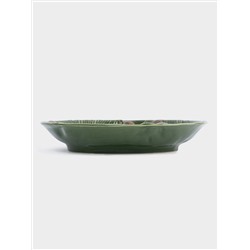 Блюдо глубокое, 26х5 см, керамика D, зеленое, Шишки на еловой ветке, Fir branch