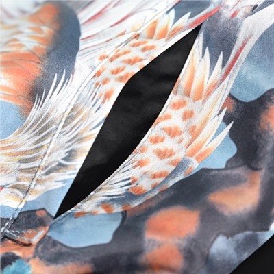 Мужская модная куртка  глянцевая, с цветными блоками, с принтом пейзажа