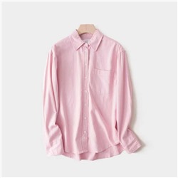 Женская рубашка из смесового льна и хлопка   MANG*O