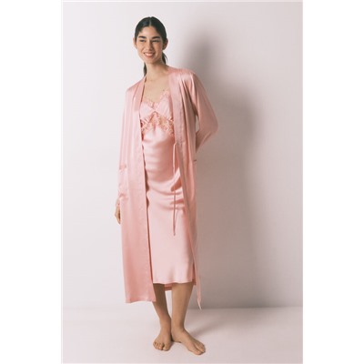 Bata midi satén rosa