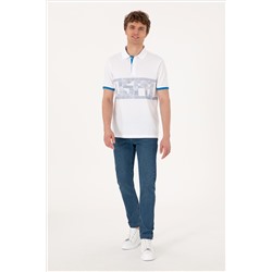 Erkek Regular Fit Polo Yaka Beyaz Tişört