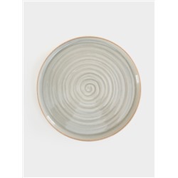 Тарелка обеденная, 27 см, керамика, серая, Спираль, Dallas