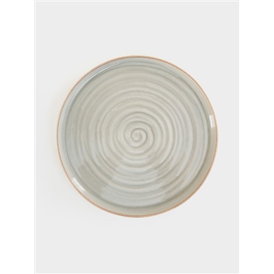 Тарелка обеденная, 27 см, керамика, серая, Спираль, Dallas