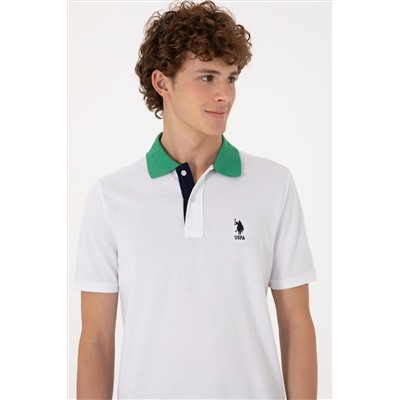 Erkek Regular Fit Polo Yaka Beyaz Tişört