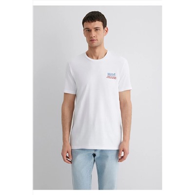 Mavi Jeans Baskılı Beyaz Tişört Slim Fit / Dar Kesim 066841-620