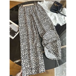 Женские хлопковые брюки с леопардовым принтом