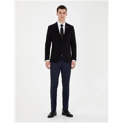 Siyah Esnek Fit Blazer Ceket