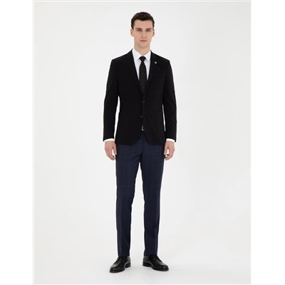 Siyah Esnek Fit Blazer Ceket