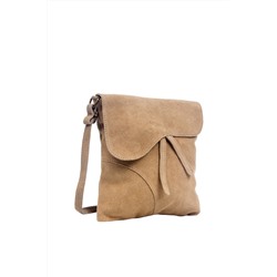 Bandolera de nobuk Crema y dorado