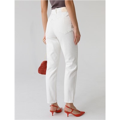 Джинсы мом-фит из эластичного денима