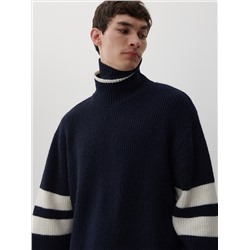 Свитер унисекс с высоким воротником из смесовой шерсти