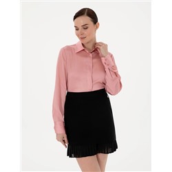 Pudra Comfort Fit Saten Uzun Kollu Gömlek