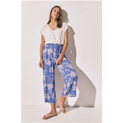 Pantalón Capri estampado  azul