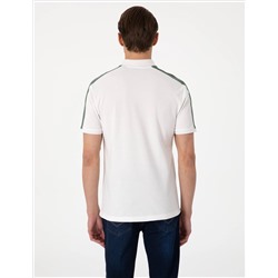 Haki Kol Detaylı Slim Fit Polo Yaka Tişört