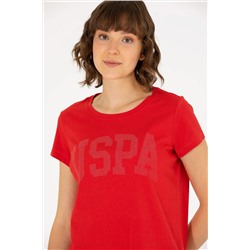 Kadın Kırmızı Bisiklet Yaka Basic Tişört