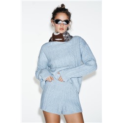 80% WOOL CABLE KNIT SHORTS SKI COLLECTION