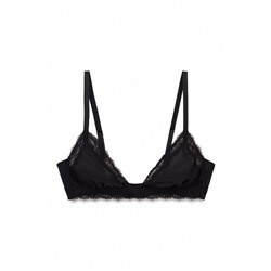 Sujetador triangular microfibra y encaje negro NATURAL