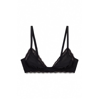 Sujetador triangular microfibra y encaje negro NATURAL