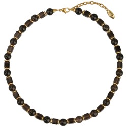 Чокер Терра (раухтопаз 6-8мм; покрытие золото) 40-45см, Есть комплект