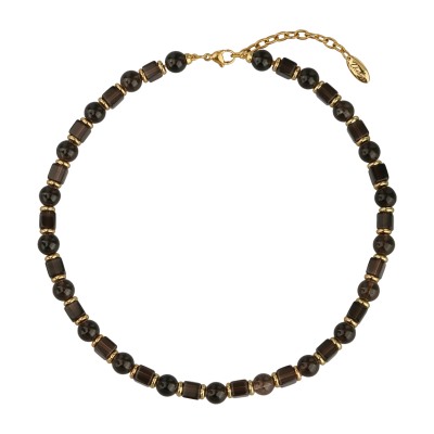 Чокер Терра (раухтопаз 6-8мм; покрытие золото) 40-45см, Есть комплект