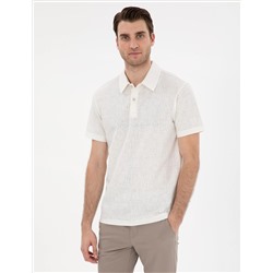 Ekru Slim Fit Polo Yaka Tişört