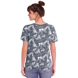 Damen T-Shirt mit floralem Allover-Motiv