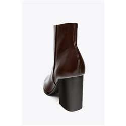 LEATHER BLOCK HEEL ANKLE BOOTS