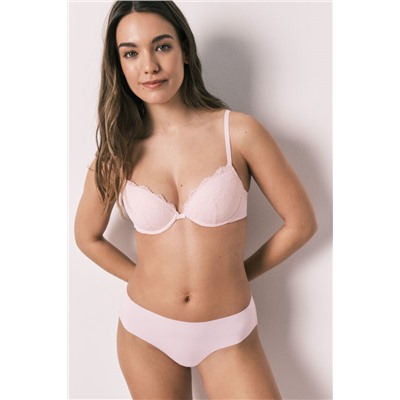 Sujetador clásico relleno encaje rosa BEAUTIFUL