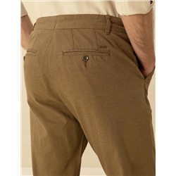 Haki Carrot Fit Keten Karışımlı Kanvas Pantolon