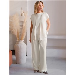 Жилет на запАх с поясом из плотного лиоцелла