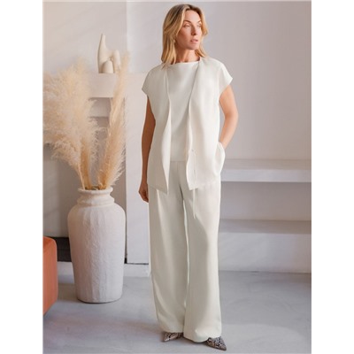 Жилет на запАх с поясом из плотного лиоцелла