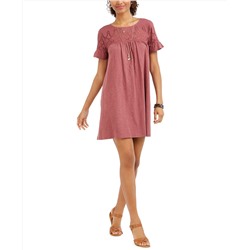 Style & Co Eyelet Flutter-Sleeve T-Shirt Dress, Created for Macy's