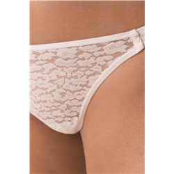 Tanga encaje animal print marfil
