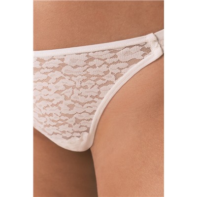 Tanga encaje animal print marfil