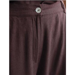 Свободные брюки палаццо на эластичном поясе изо льна с вискозой