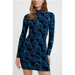 Vestido slim corto círculos