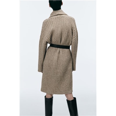 RIBBED KNIT COAT