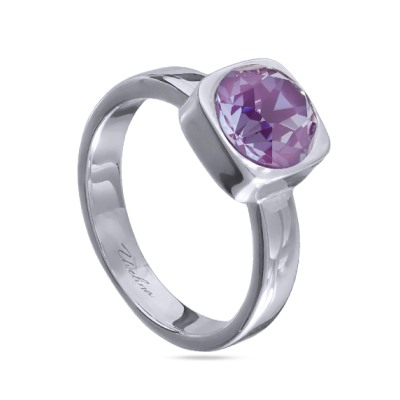 Кольцо Теннис (кристаллы SW пурпурные 8мм; покрытие родий), Есть комплект